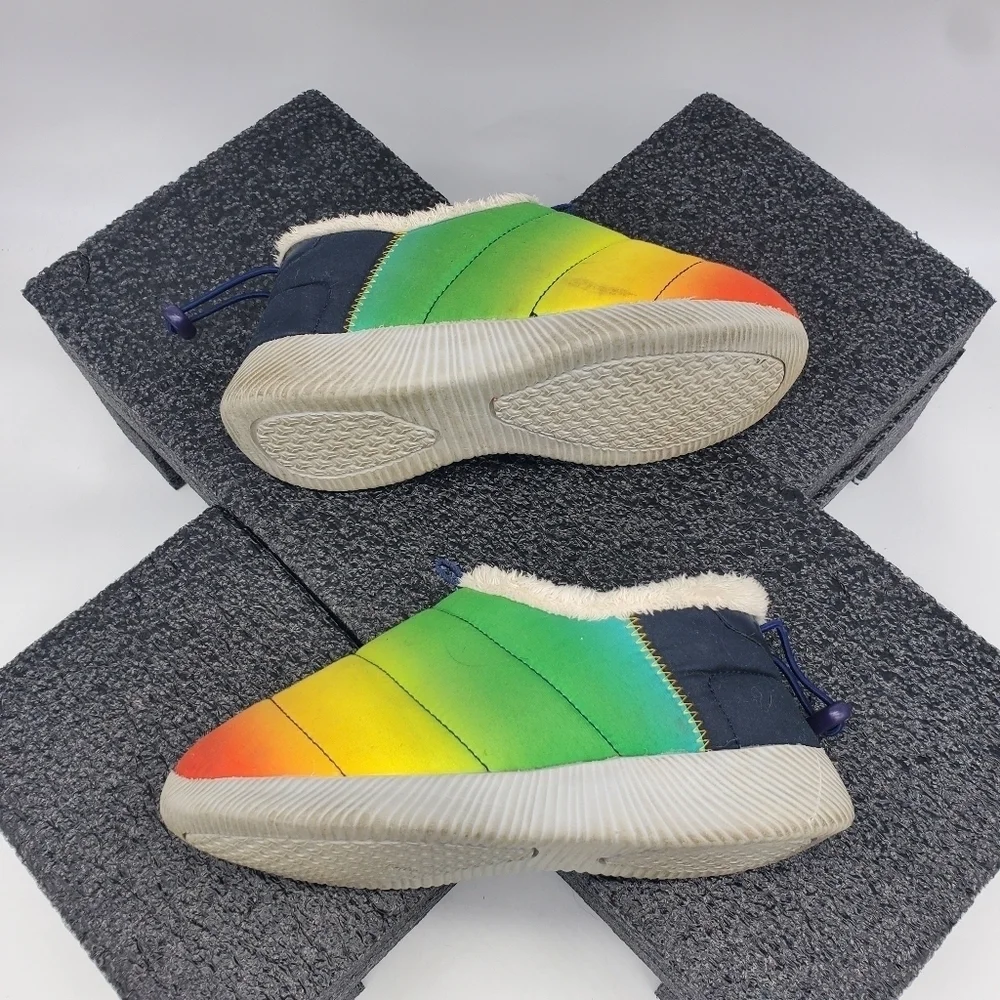 Lands' End Shoes Youth 4M Slippers Sherpa Cozy Fuzzy Lining Soft Upper